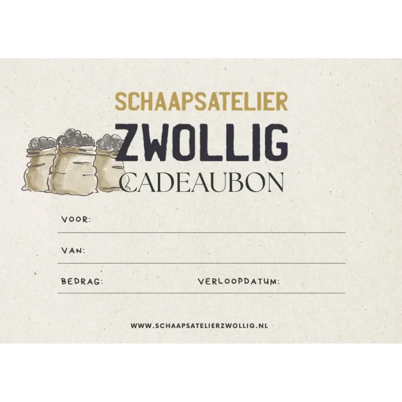Schaapsatelier Zwollig Cadeaubon Schaapsatelier Zwollig Cadeaubon